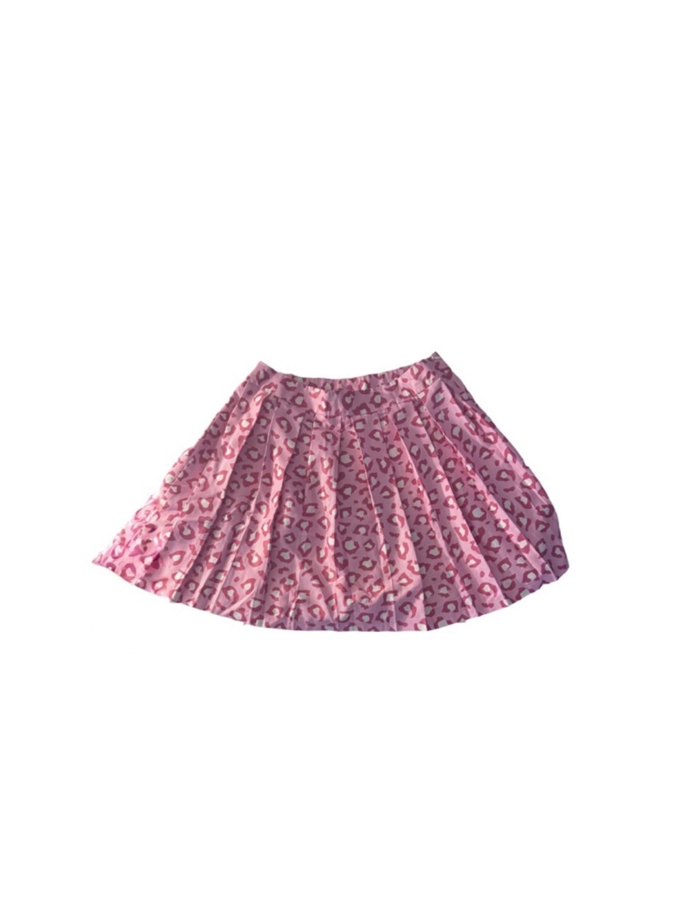 SHEIN Pink Leopard Print Pleated Mini Skirt